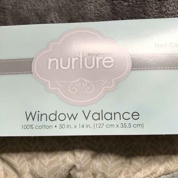 NEW Nurture Imagination Nest Collection Window Valance 100% Cotton Pom Pom Trim - Picture 4 of 8